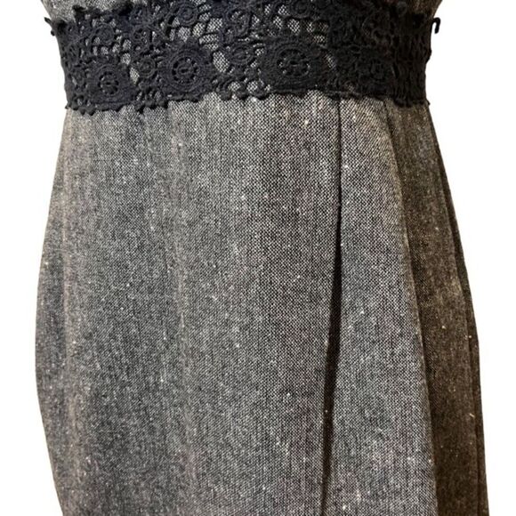 J. Crew Wool Blend Tweed Dress with Lace Waist Detail Lined Pockets Size 2 - Picture 3 of 12